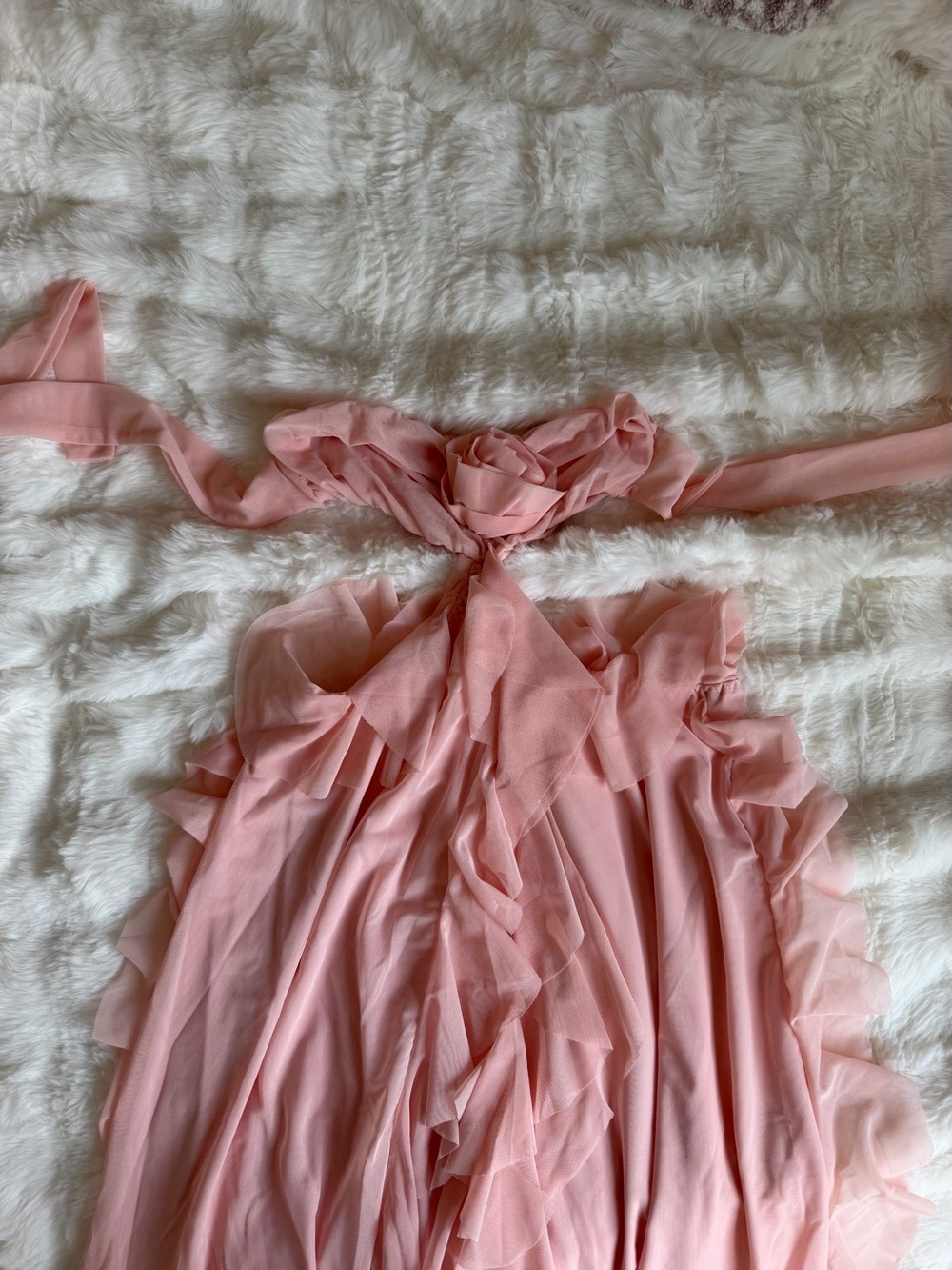 Pink Ruffle Cut-out Dress - Picture 2 of 2